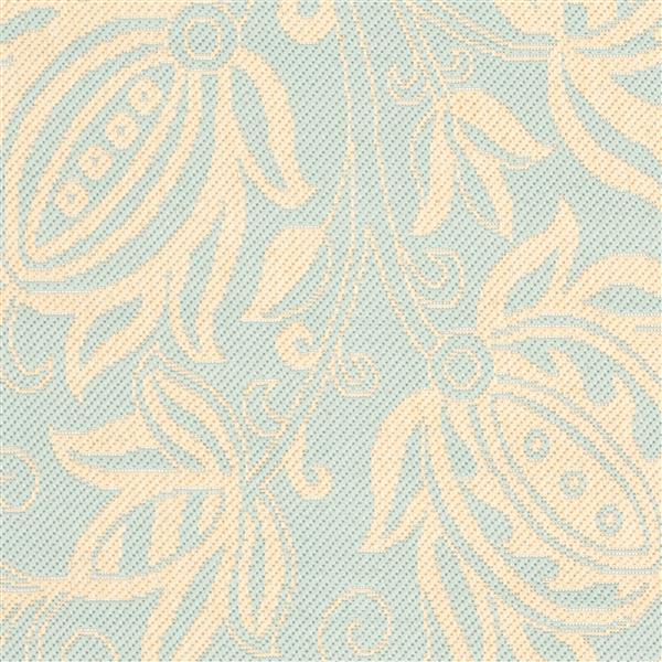 Safavieh Courtyard Rug - 4-ft x 5.6-ft - Polypropylene - Aqua/Cream