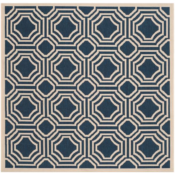 Safavieh Courtyard Rug - 5.3-ft x 5.3-ft - Polypropylene - Navy Blue