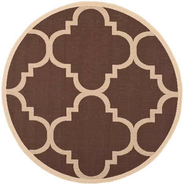 Safavieh Courtyard Rug - 5.3-ft x 5.3-ft - Polypropylene - Dark Brown