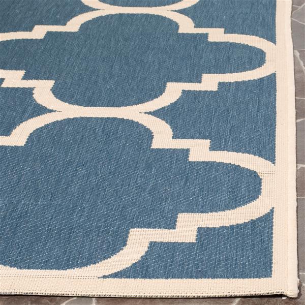 Safavieh Courtyard Rug - 2.3-ft x 14-ft - Polypropylene - Blue/Beige
