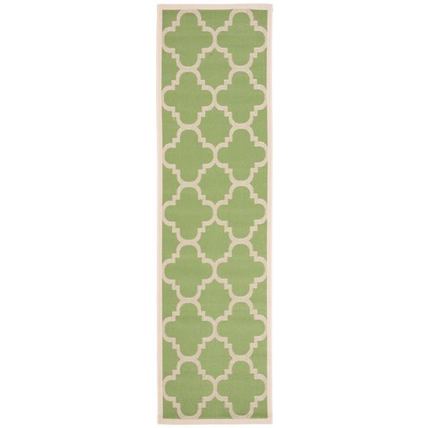 Safavieh Courtyard Rug - 2.3-ft x 10-ft - Polypropylene - Green/Beige