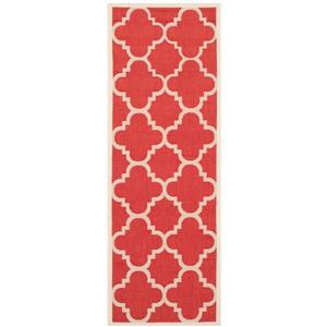 Safavieh Courtyard Rug - 2.3-ft x 6.6-ft - Polypropylene - Red