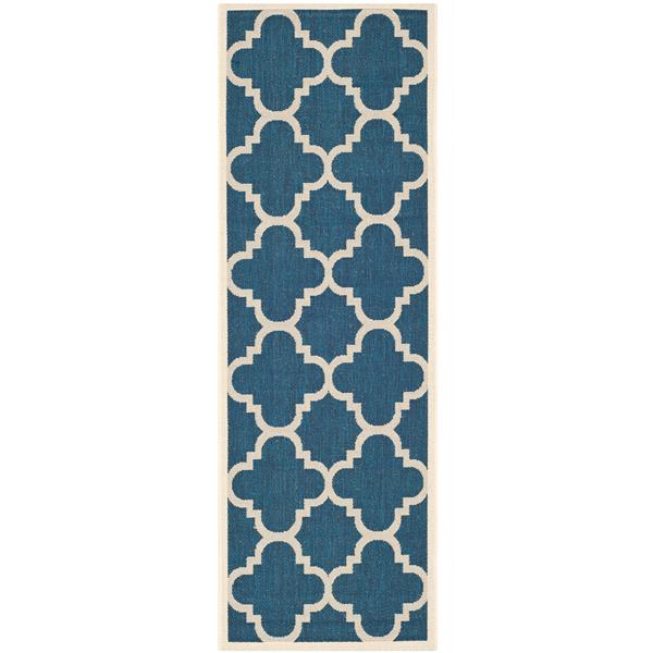 Safavieh Courtyard Rug - 2.3-ft x 6.6-ft - Polypropylene - Navy Blue