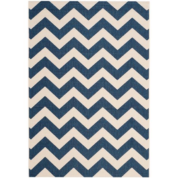 Safavieh Courtyard Rug - 4-ft x 5.6-ft - Polypropylene - Navy Blue