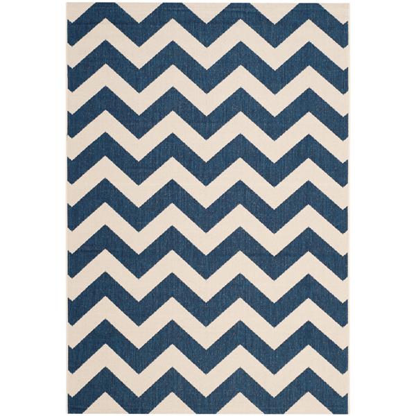 Safavieh Courtyard Rug - 5.3-ft x 7.6-ft - Polypropylene - Navy Blue