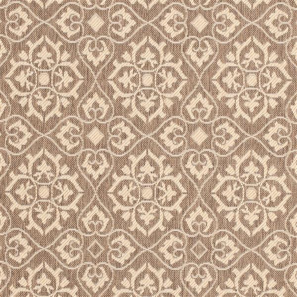 Safavieh Courtyard Rug - 4-ft x 5.6-ft - Polypropylene - Brown/Cream