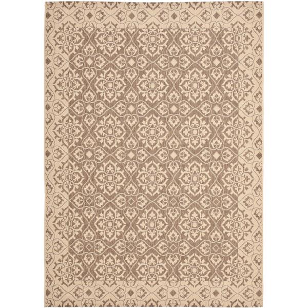 Safavieh Courtyard Rug - 4-ft x 5.6-ft - Polypropylene - Brown/Cream