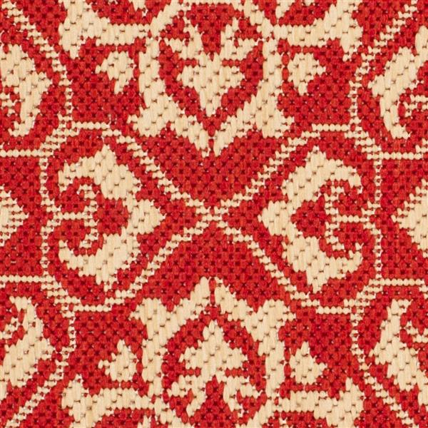 Safavieh Courtyard Rug - 2.3-ft x 10-ft - Polypropylene - Red/Cream