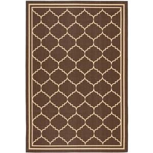 Safavieh Courtyard Rug - 4-ft x 5.6-ft - Polypropylene - Chocolate/Cream