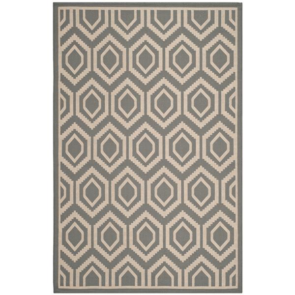 Safavieh Courtyard Rug - 5.3-ft x 7.6-ft - Polypropylene - Anthracite