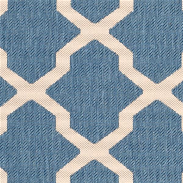 Safavieh Courtyard Rug - 5.3-ft x 5.3-ft - Polypropylene - Blue/Beige