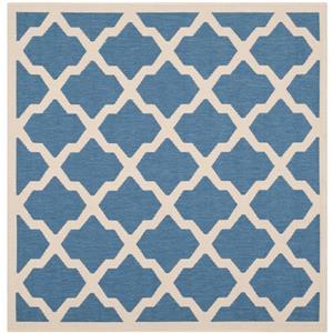 Safavieh Courtyard Rug - 5.3-ft x 5.3-ft - Polypropylene - Blue/Beige