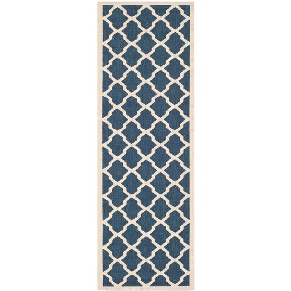 Safavieh Courtyard Rug - 2.3-ft x 6.6-ft - Polypropylene - Navy Blue