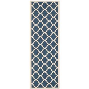 Safavieh Courtyard Rug - 2.3-ft x 6.6-ft - Polypropylene - Navy Blue