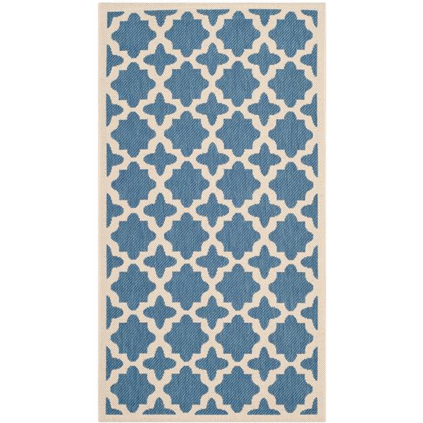 Safavieh Courtyard Rug - 2.6-ft x 5-ft - Polypropylene - Blue/Beige