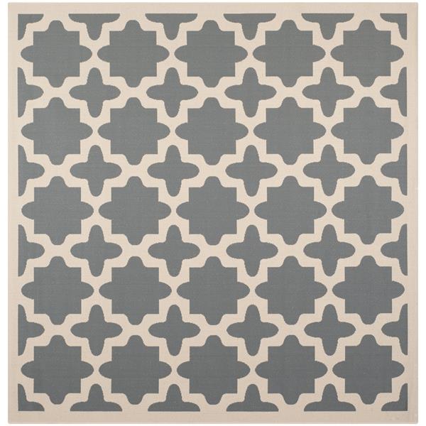 Safavieh Courtyard Rug - 5.3-ft x 5.3-ft - Polypropylene - Anthracite