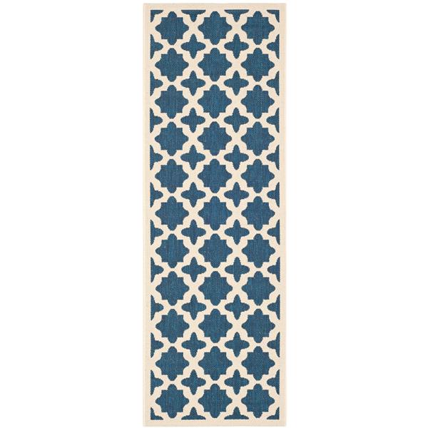 Safavieh Courtyard Rug - 2.3-ft x 10-ft - Polypropylene - Navy Blue