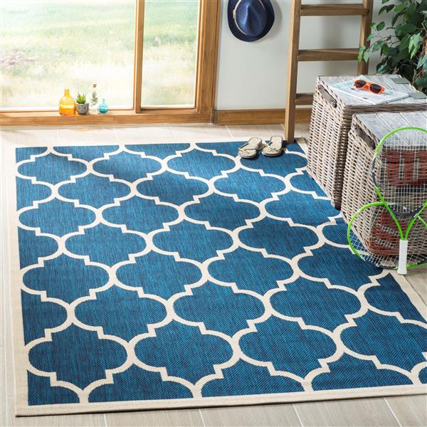 Safavieh Courtyard Rug - 2.6-ft x 5-ft - Polypropylene - Navy Blue