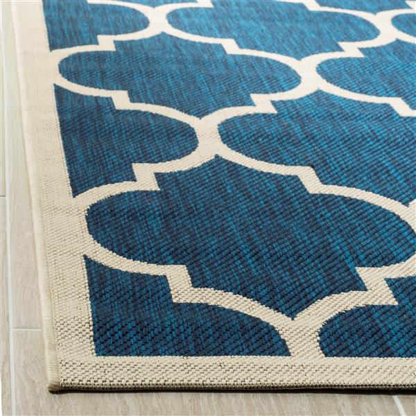 Safavieh Courtyard Rug - 5.3-ft x 5.3-ft - Polypropylene - Navy Blue