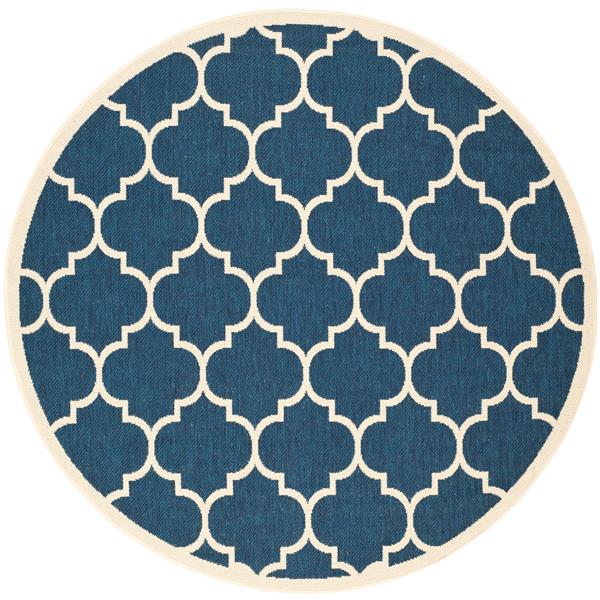 Safavieh Courtyard Rug - 5.3-ft x 5.3-ft - Polypropylene - Navy Blue