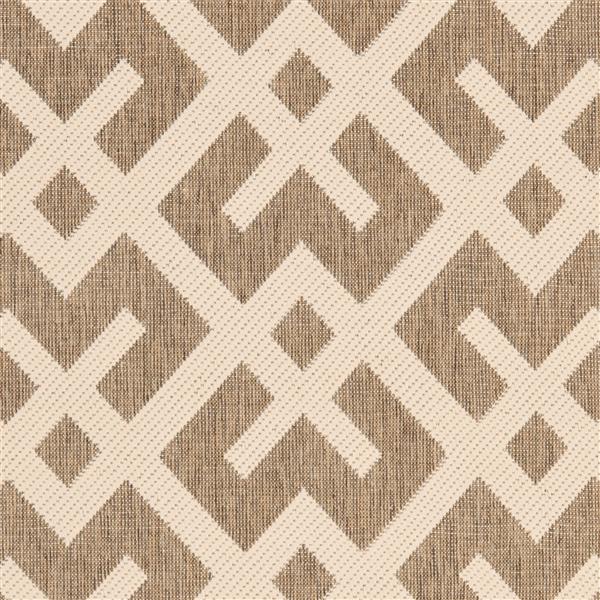 Safavieh Courtyard Rug - 2.6-ft x 5-ft - Polypropylene - Brown/Ivory