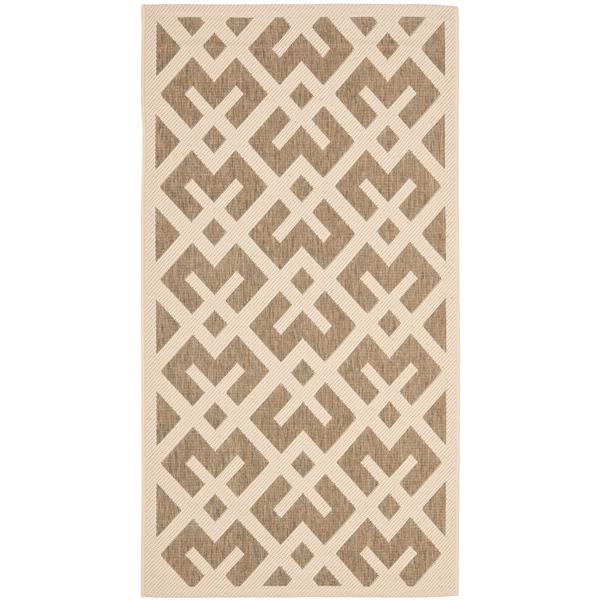 Safavieh Courtyard Rug - 2.6-ft x 5-ft - Polypropylene - Brown/Ivory