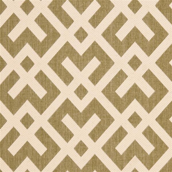 Safavieh Courtyard Rug - 5.3-ft x 5.3-ft - Polypropylene - Green/Ivory