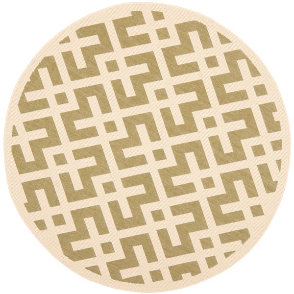 Safavieh Courtyard Rug - 5.3-ft x 5.3-ft - Polypropylene - Green/Ivory