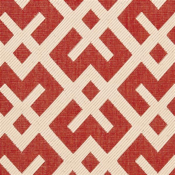 Safavieh Courtyard Rug - 2.3-ft x 14-ft - Polypropylene - Red/Ivory