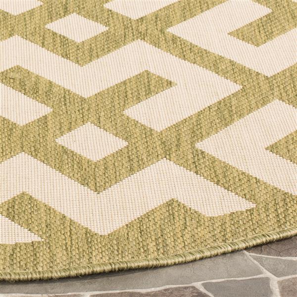 Safavieh Courtyard Rug - 4-ft x 4-ft - Polypropylene - Beige/Green