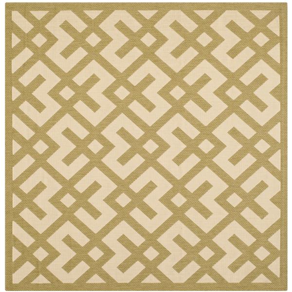 Safavieh Courtyard Rug - 4-ft x 4-ft - Polypropylene - Beige/Green