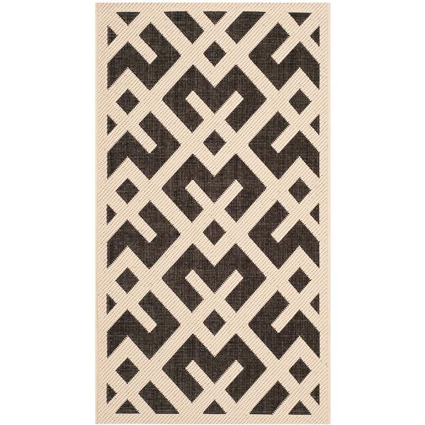 Safavieh Courtyard Rug - 2.6-ft x 5-ft - Polypropylene - Beige/Black