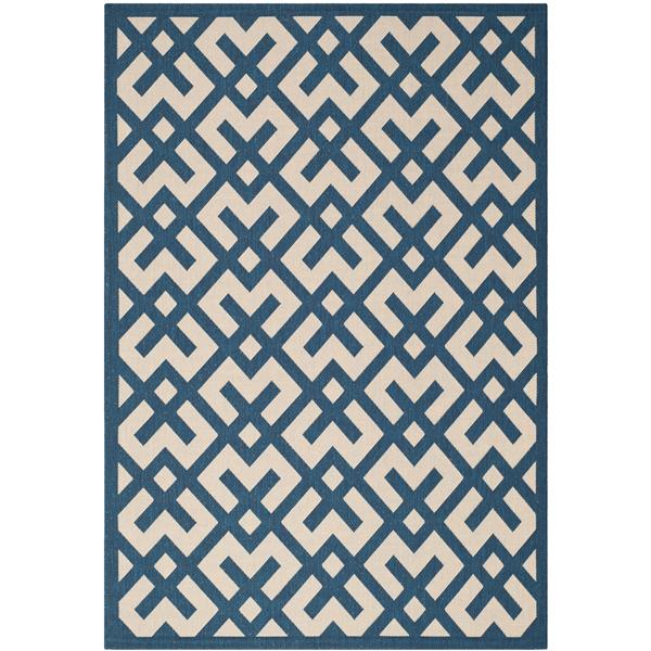 Safavieh Courtyard Rug - 5.3-ft x 7.6-ft - Polypropylene - Navy Blue