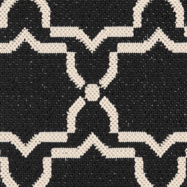 Safavieh Courtyard Rug - 2.3-ft x 14-ft - Polypropylene - Black/Beige