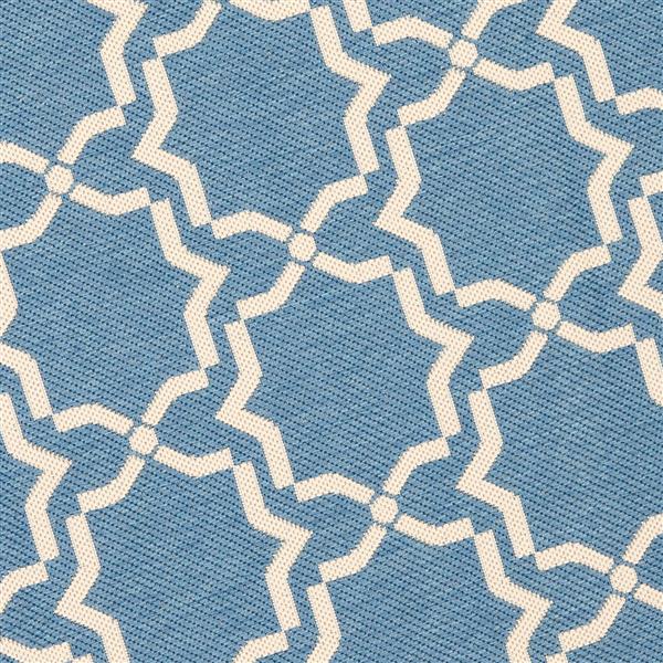 Safavieh Courtyard Rug - 4-ft x 5.6-ft - Polypropylene - Blue/Beige
