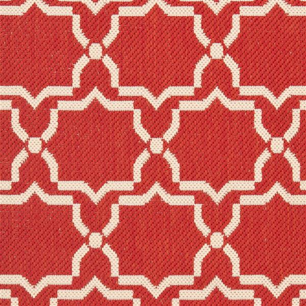 Safavieh Courtyard Rug - 2.3-ft x 8-ft - Polypropylene - Red/Ivory