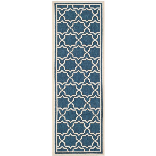Safavieh Courtyard Rug - 2.3-ft x 10-ft - Polypropylene - Navy Blue