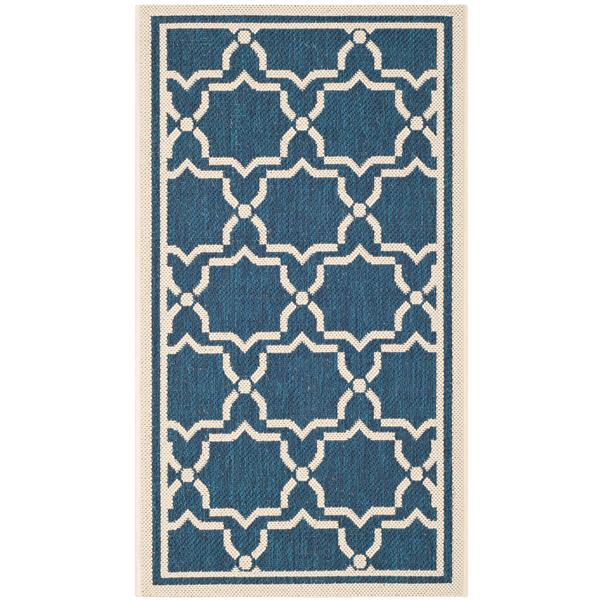 Safavieh Courtyard Rug - 2.6-ft x 5-ft - Polypropylene - Navy Blue