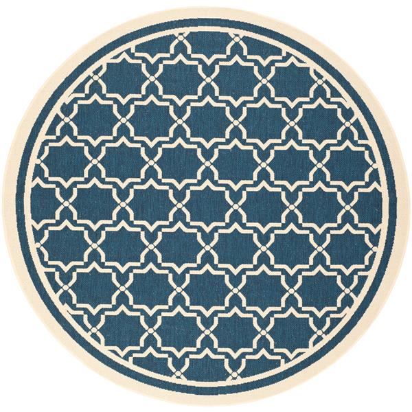 Safavieh Courtyard Rug - 5.3-ft x 5.3-ft - Polypropylene - Navy Blue