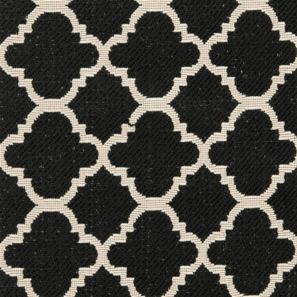 Safavieh Courtyard Rug - 2.3-ft x 16-ft - Polypropylene - Black/Beige