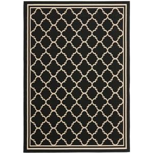 Safavieh Courtyard Rug - 4-ft x 5.6-ft - Polypropylene - Black/Beige