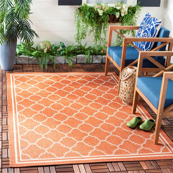 Safavieh Courtyard Rug - 2.6-ft x 5-ft - Polypropylene - Terracotta