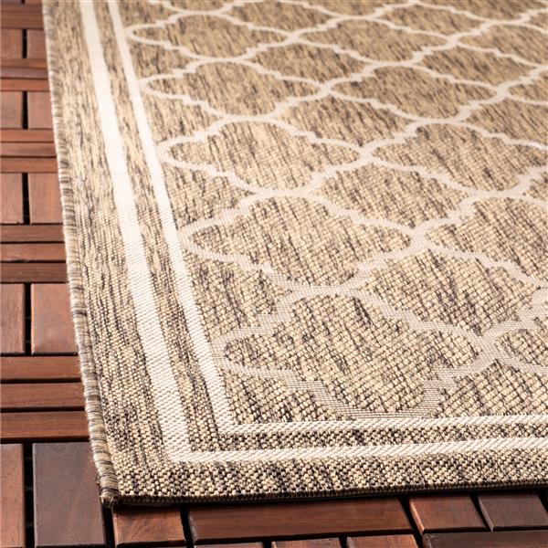 Safavieh Courtyard Rug - 2.3-ft x 10-ft - Polypropylene - Brown/Ivory