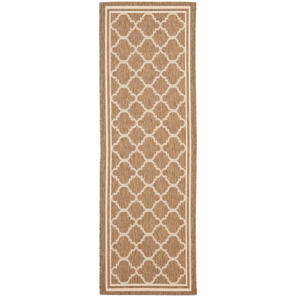 Safavieh Courtyard Rug - 2.3-ft x 10-ft - Polypropylene - Brown/Ivory