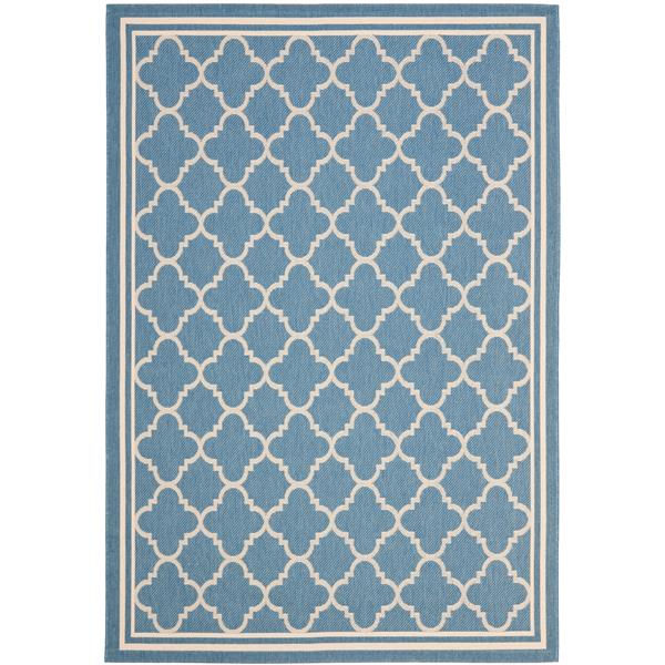 Safavieh Courtyard Rug - 4-ft x 5.6-ft - Polypropylene - Blue/Beige