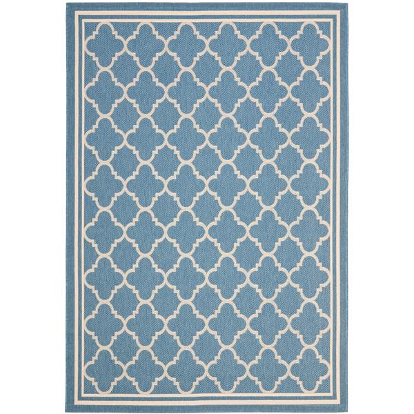 Safavieh Courtyard Rug - 5.3-ft x 7.6-ft - Polypropylene - Blue/Beige