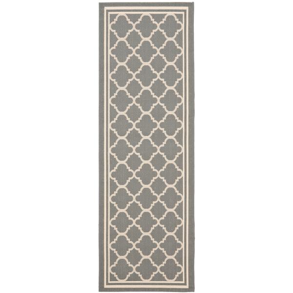 Safavieh Courtyard Rug - 2.3-ft x 10-ft - Polypropylene - Anthracite