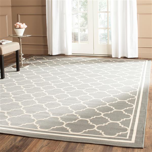 Safavieh Courtyard Rug - 5.3-ft x 5.3-ft - Polypropylene - Anthracite