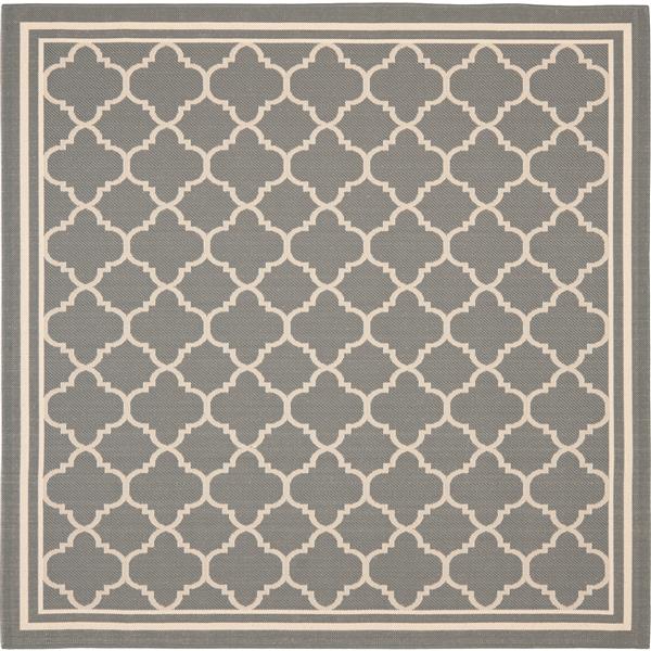 Safavieh Courtyard Rug - 5.3-ft x 5.3-ft - Polypropylene - Anthracite