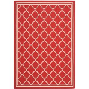 Safavieh Courtyard Rug - 4-ft x 5.6-ft - Polypropylene - Red/Ivory